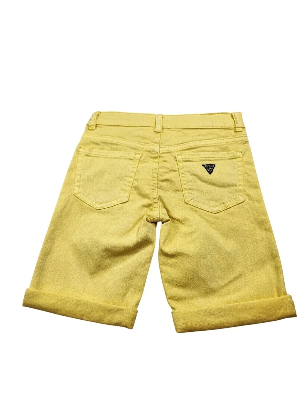 Guess Boys Shorts Size 6 Bright Yellow Cuffed Smart Organic Cotton NWT 30